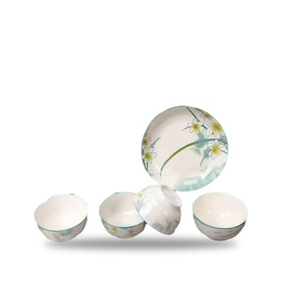 White Porcelain Tableware 7-Piece Set