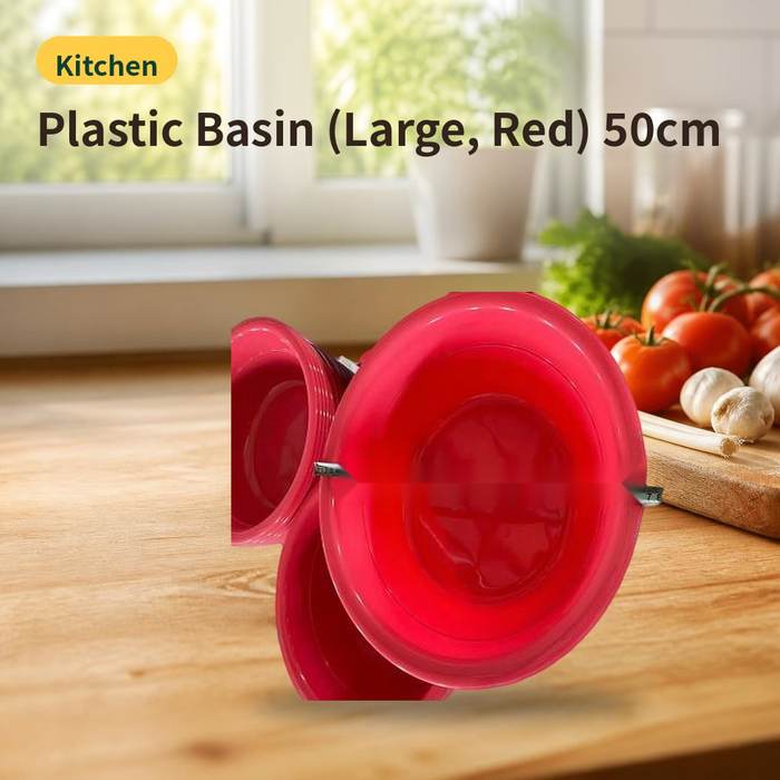 Plastic Basin (Large, Red) 50cm – photo 1