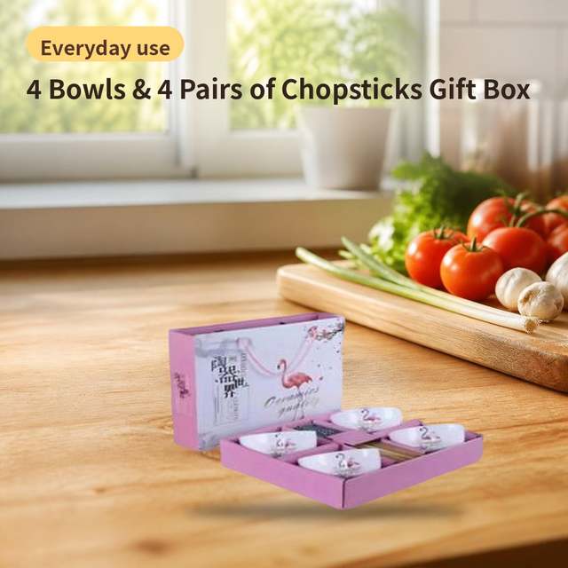 4 Bowls & 4 Pairs of Chopsticks Gift Box – photo 1