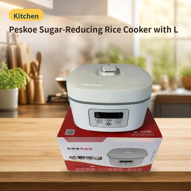 Peskoe Sugar-Reducing Rice Cooker with Low-Sugar Steaming Tray – photo 1