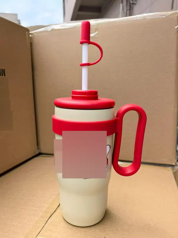 900ml Tumbler with Straw & Handle – photo 1