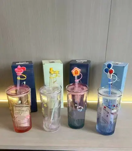Glass Tumbler with Straw