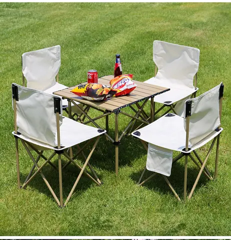 Outdoor Square Table & Chairs Set (5 pcs)