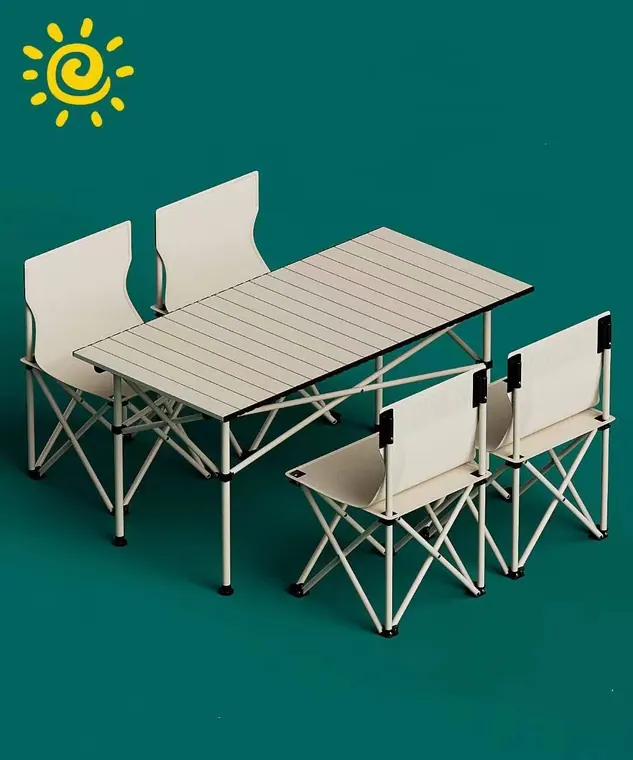 Outdoor Long Table & Chairs Set (5 pcs) – photo 1