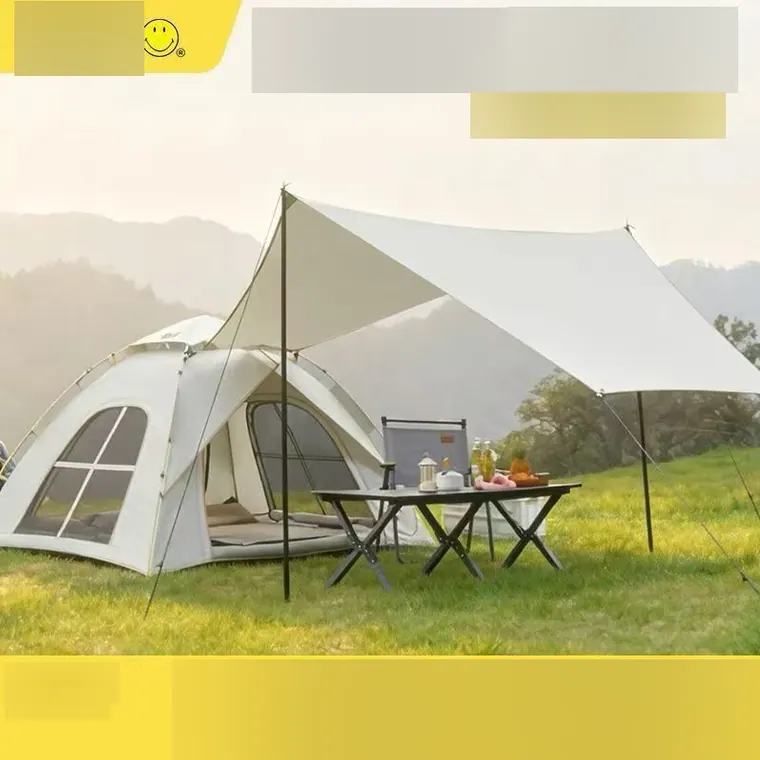 2 × 2 m Silver-Coated Tent with Canopy – photo 1