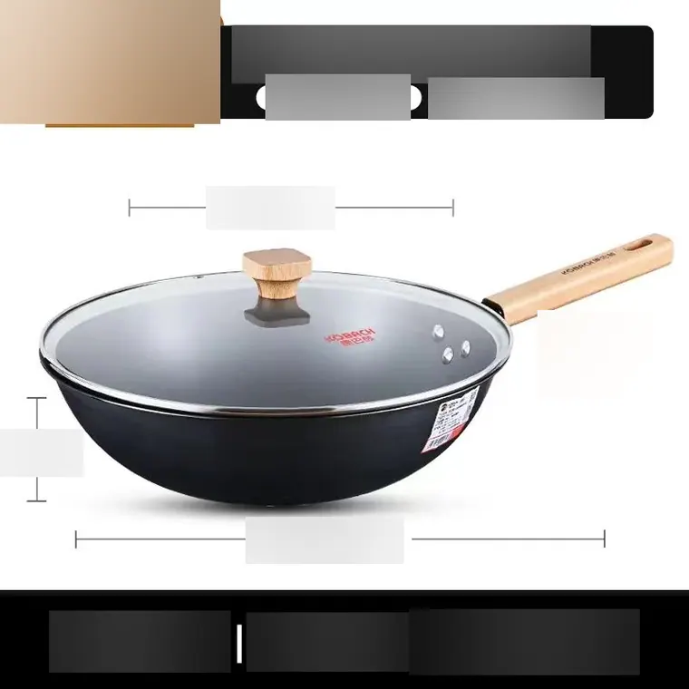 32cm Nitrided Rust-Resistant Iron Wok – photo 1