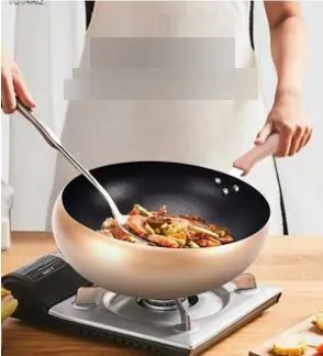 Non-Stick Wok (Black Inside, Gold Outside) – photo 1