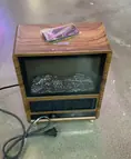 Wood-Grain Desktop Fan Heater (Voice Control)