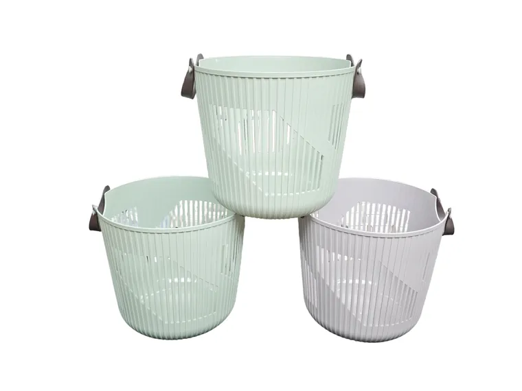 Laundry Basket with Leather Handles – photo 1