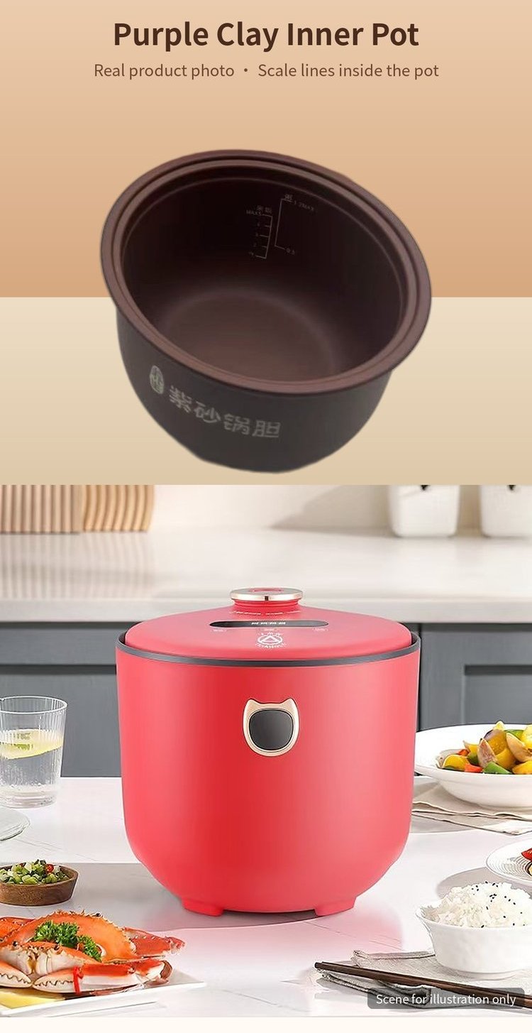 Purple clay rice cooker 3L HY-518ABT – details 2